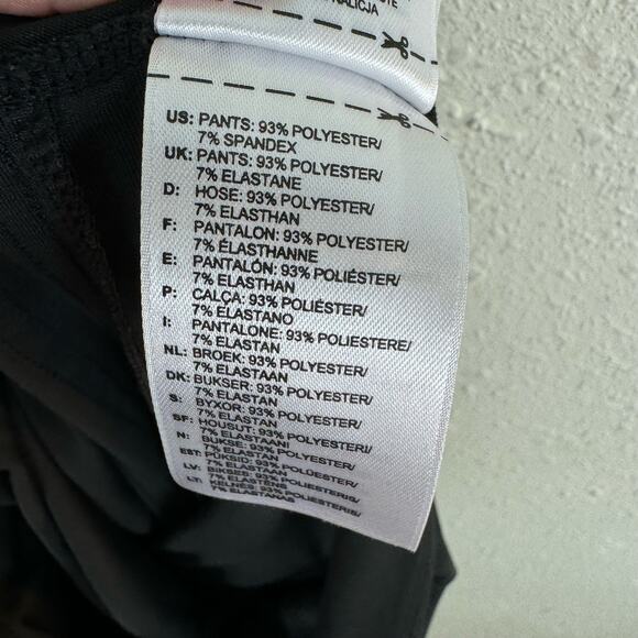 Adidas Climalite Black Straight Leg Stretchy Elastic Waist Mid Rise Leggings M - Picture 6 of 7